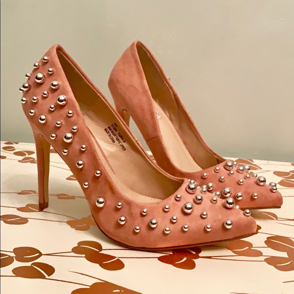 Pink Beaded Pumps